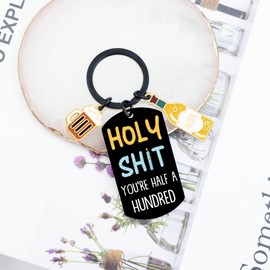 OEHEDOU 50th Birthday Gifts For Him 50 Year Old Gifts For Men 50th Birthday Gift For Man Funny Stocking Stuffers For Men Cool Stuff For 50 Year Old Man Best Present Birthdays Keychain For Him