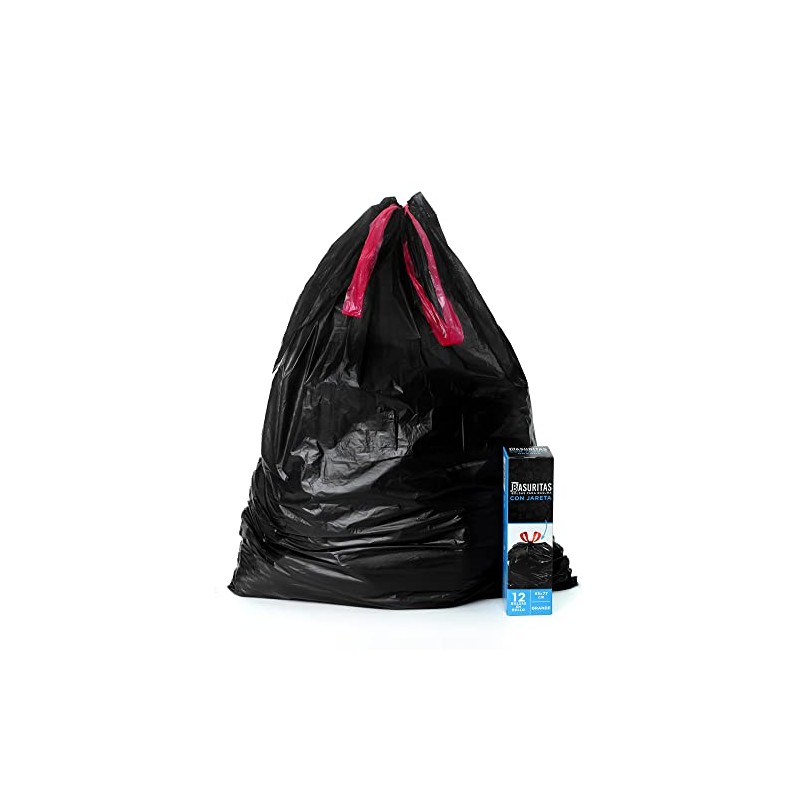 Basuritas | 60 Bolsas de Basura Grandes con cinta de