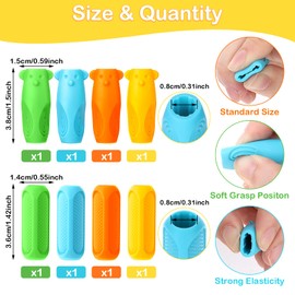 Nogeqi 8 Stück Schreibhilfe für Stift Kinder Bleistift Griffe, Stifthalter Kinder Hilfe Silikon Schreibhilfe Stifthaltung Ergonomische Stifte Kinder Silikon Schreibhilfe Stiftgriff Links oder Rechts