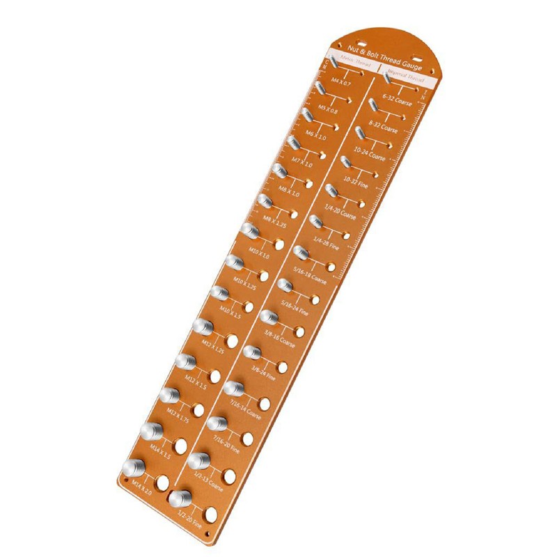 Nut and Bolt Thread Checker 14 Inch and 14 Metric