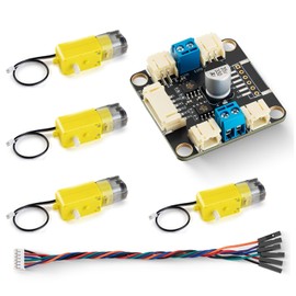 GEEKEYES Motor Driver Kit with Dual RZ7899 Chip Board + 4 DC Motors + PH2.0 to Dupont Cable, Ultra-Thin High-Efficiency Design, Ideal L298N Replacement for Arduino/Raspberry Pi/ESP32 Projects