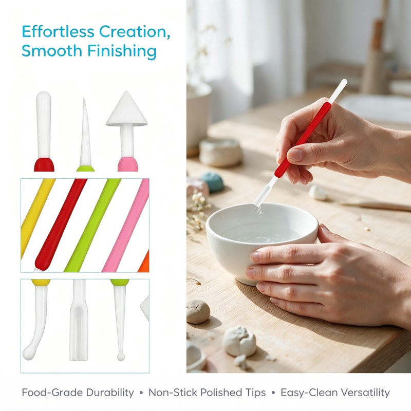 9 PCS Carving Pens，Fondant Modeling Tools，Fondant Icing Cakes for Clay