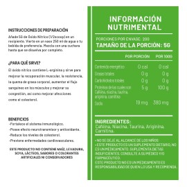 Óxido Nítrico Natural Green Pre Entreno 1kg 200 Servicios Uva