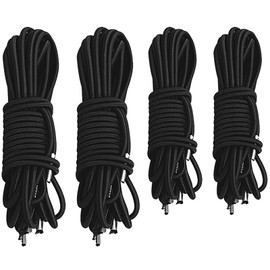 Gearmax Pack of 4 Replacement Cords for Zero Gravity Chair, Elastic for Sun Lounger, Universal Replacement Laces for Recliners, Patio Chairs, Garden Loungers, Beach Loungers, Cord Thread (Black)
