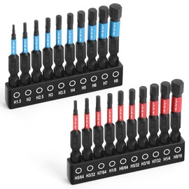 ARUCMIN Allen Wrench Drill Bit Set, 20-Piece Hex Bit Set Metric and SAE S2 Steel with Magnetic Tips 1/4 Hex-shank 2" Impact