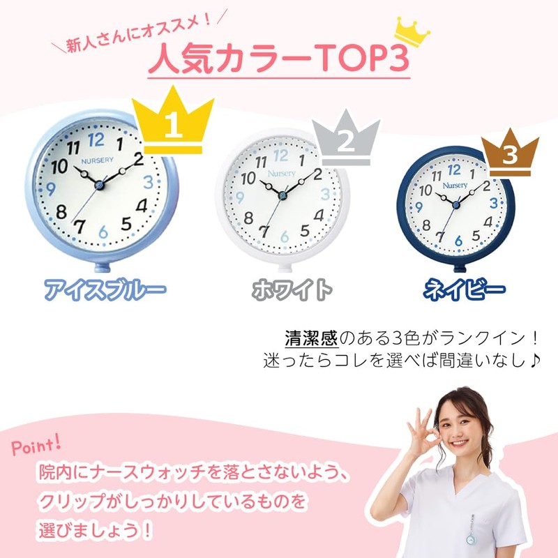 Nursley 1045268A New Hapipla Luminous Nurse Watch Upside Down Dial