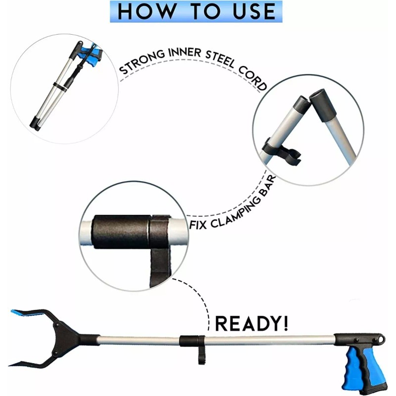 SANBREVE Recogedor De Basura Plegable Con Bastón Herramienta Agarra