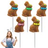 Fruidles Chocolate Flavored Easter Bunny Lollipops Suckers, Colorful Easter Eggs,