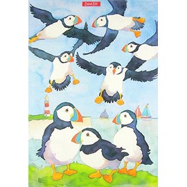 Puffin Birds Tea Towel - Emma Ball, puffins