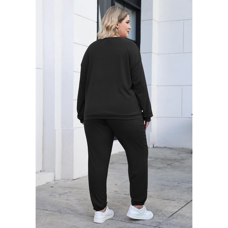 Nemidor Womens Plus Size 2 Piece Fall Matching Lounge Sets