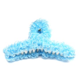 QinGoo Large Fluffy Hair Claw Hair Clip, Hair Accessory, Resin, Cute, Women's, Stylish, Firm, Simple, Korean, 1 Piece (4.1 x 2.2 inches (10.5 x 5.5 cm), Blue