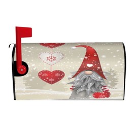 Wisongangs Magnetic Mailbox Covers Christmas Gnome Xmas Snowflake Post Box Cover Mailwraps for Outdoor Garden Festival Decor 21x18 in