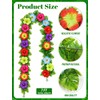 2 Pcs Tropical Hibiscus Flower Garland, 7 FT Artificial Monstera