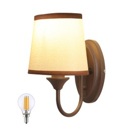 Maichis 12V LED RV Wall Sconce with On/Off Switch (LED Bulb Included), Decorative Fabric Light Fixture with 1 Bulb, 12Volts Interior Light for RV, Motorhome, Camper, Boat