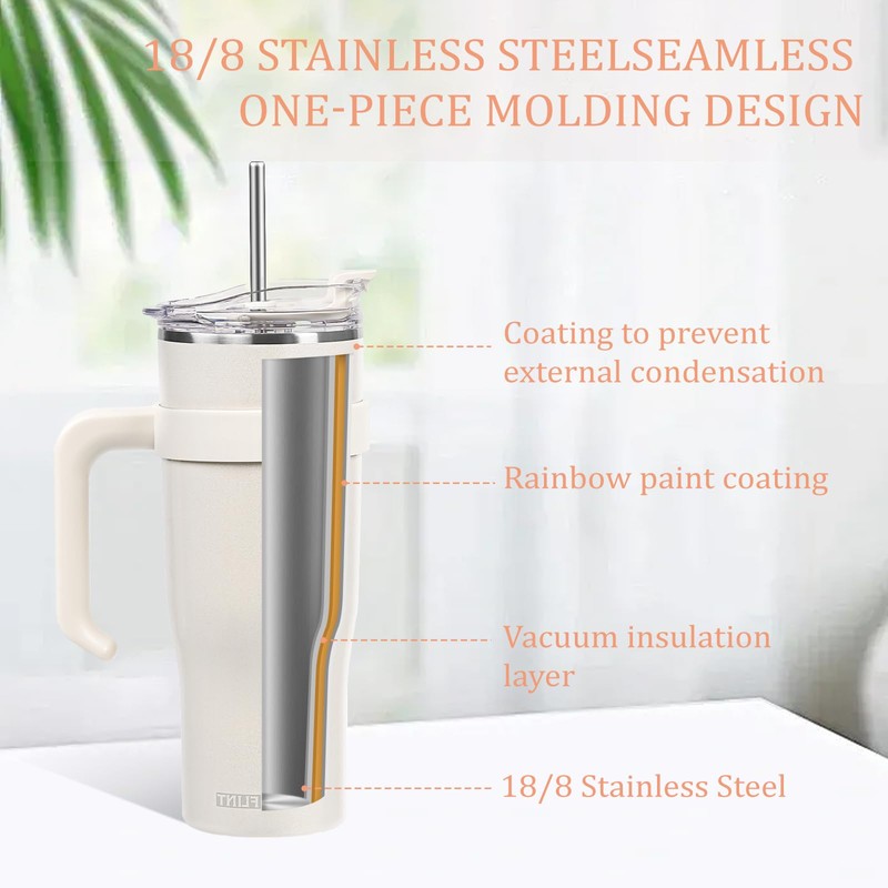 INCAFLINT 40 oz Stainless Steel Vacuum Insulated Tumbler with Lid