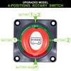 Spurtar Car Battery Disconnect Switch 12V 24V 48V 1-2-Both-Off Battery