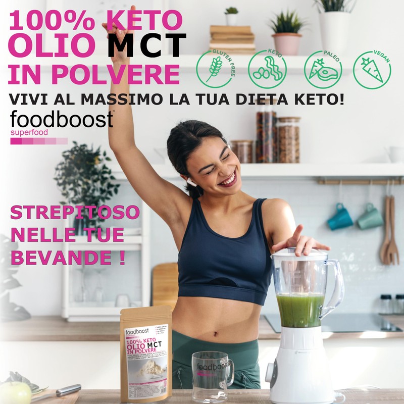 foodboost Olio MCT 200g in polvere - per dieta Chetogenica