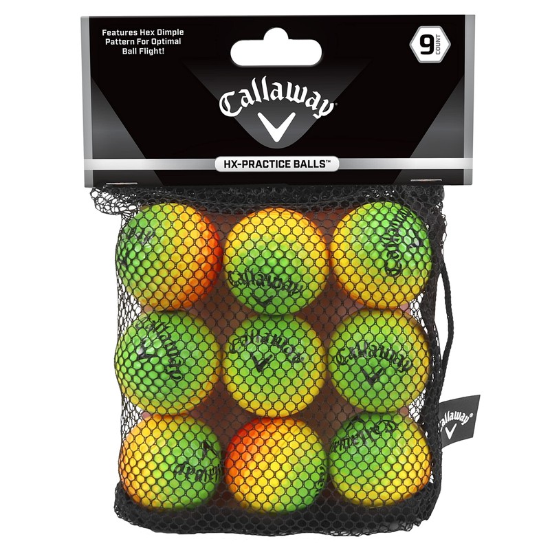 Callaway Golf Balls, Practice Urethane, 9 Pieces, Multicolor