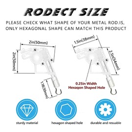 Leewoth 6pcs Wand Tilter for 2" Low Profile Horizontal Blinds Tilt Mechanism Hook Connection with Hexagon Shaped Gear Low Rail Blinds Accessory for Low Rail Horizontal Wood and Faux Wood Blinds