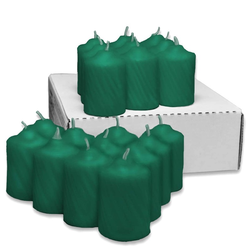 Green Pine Scented Votive Candles - 15 Hour Long Burn
