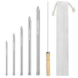 Rope Splicing Tools,Stainless Steel Line Braiding Set Tool Include 5 Sizes 1/4" 5/16" 3/8" 7/16" 1/2" and 1pcs Pusher,Ropes FID Kit for Splicing Double Braid Eye Rope