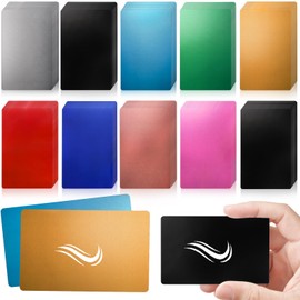 YOUEON 200 Pcs Metal Business Card Blanks for Laser Engraving 86 x 54 x 0.2 mm, 10 Colors Aluminum Sheet Engraving Blanks, Multipurpose DIY Cards for Home, Office, Projects