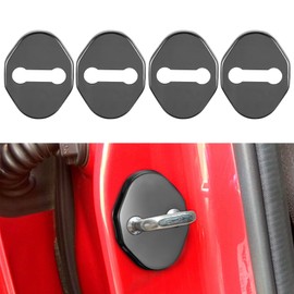 TOMALL 4pcs Car Door Lock Latches Cover Protector Compatible with Mazda 3 6 Miata CX-3 CX-5 CX-9 CX-30 MX-5 Atenza Accessories Stainless Steel Car Door Lock Sports Style Decorations (Black)
