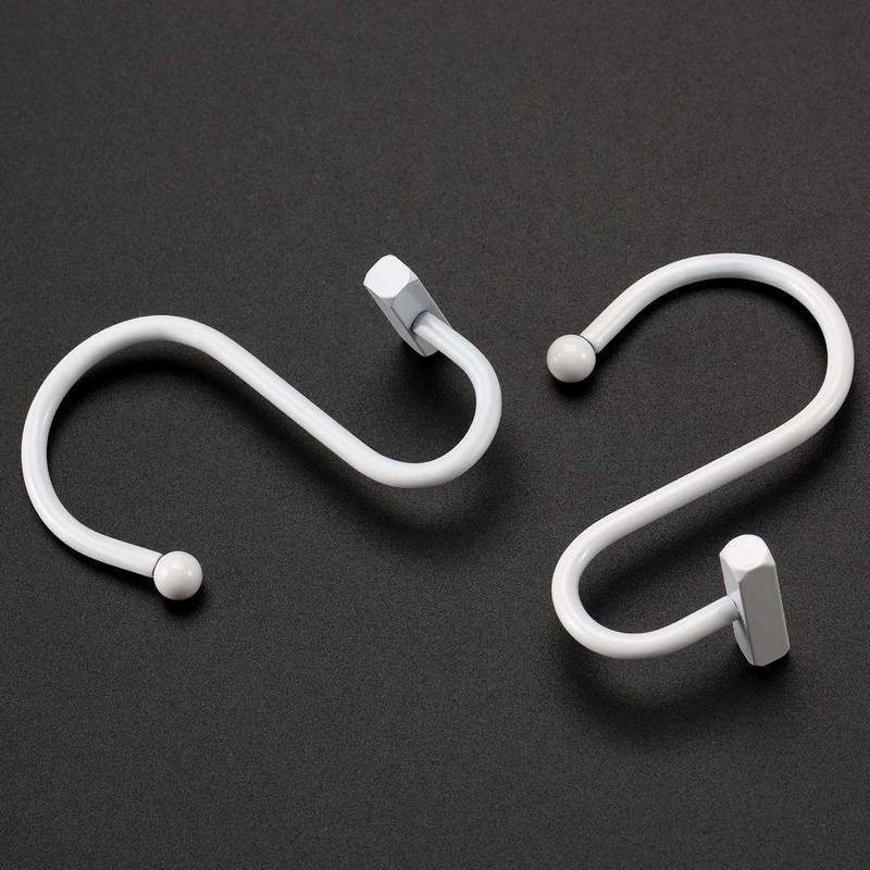 White Shower Curtain Hooks, Rust Proof Shower Curtain Rings for