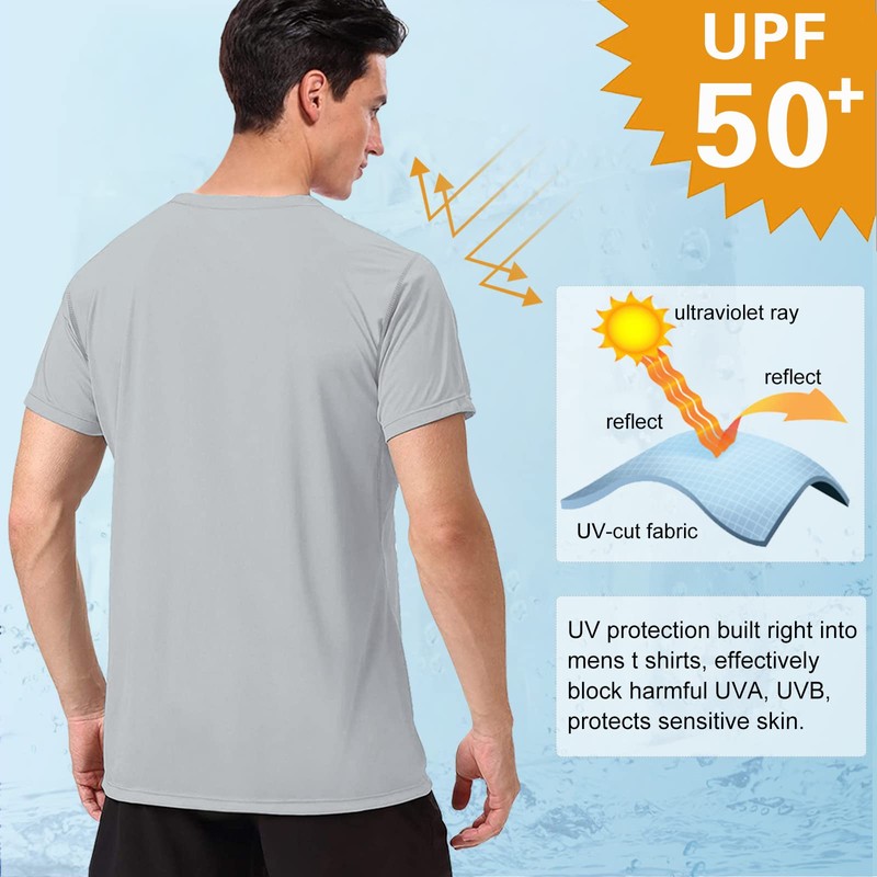 MeetHoo Mens Up2st Rash Guard Shirt, Gray, XL UK