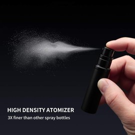 Travel Refillable Perfume Bottle, Mini Portable Perfume Empty Atomizer with Fine Spray Pump, Leaking Proof Perfume Container for Women & Men, 5ml (Black)