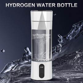 Portable Hydrogen Water Bottle, Highly Concentrated Fast Electrolysis with Proton Exchange Membrane, 6000-8000 PPB Hydrogen Production for Travel, Office, Training (Silver)
