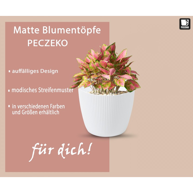 TULMERO Matte Flower Pot, Plastic Planter, Decorative Pot for Large