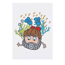 'Scuba Diver' Temporary Tattoo - Water Resistant, Skin-Safe, Non-Toxic Transfer (TO00061647)