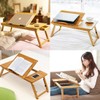 Solid bamboo folding laptop desk, sitting desk, bed tray, solid