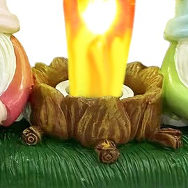Stadget Gnomes Campfire Nightlight Gnome Lamp Easter Night Light Plug Into Wall Dwarfs with Easter Eggs Night Lamp Bedroom Bathroom Decoration (Gnomes)