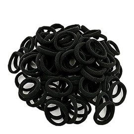 IWOWHERO 100pcs Ponytail Holder Hair Bands Stretchy Elastic Tie Rope Black Women Hair Ring