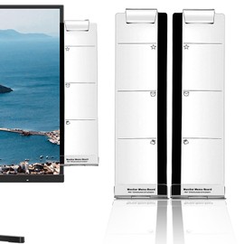 Memo and Notes Board, Pack of 2 Acrylic Transparent Sticky Reminder Memo Board Pads Acrylic Transparent Computer Monitors Side Panel Message Boards for Monitors (Left and Right) with Phone Holder