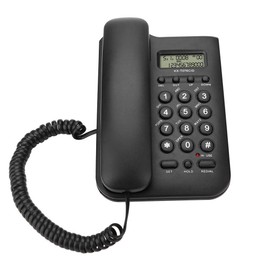 Mavis Laven Corded Telephone, Corded Wall Telephone, Landline Landline Phone with Caller ID, No AC Power Required for the Home, Hotel Office, Black
