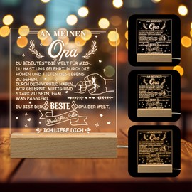 Hzdyopk Geschenke für Opa, LED Acryl Nachtlicht Lampe Geschenk Opa Geburtstagsgeschenk Personalisierte Nachtlicht Dekoration Geschenk für Opa vatertag Geburtstag Weihnachten