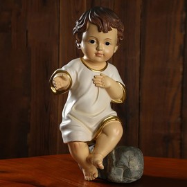 Artibetter Baby Jesus Figurine Jesus Statue Little Nativity Collection Statue Decoration Religious Holy Faith for Home Office 9. 8 cm