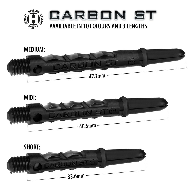 Harrows Darts 3 Sets Carbon ST Dart Shafts - Total
