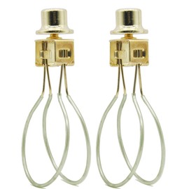 Lamp Shade Light Bulb Clip Adapter,Lamp Shade Holder Includes Finial and Lampshade Levellers to Keep Lamp Shade in Place,Clip on Lampshade Adapter (Gold Color - 2PCS / Pack)