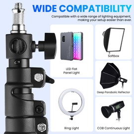 Ring Light Wall Mount with 45.7"" Adjustable Boom Arm - Professional 360° Rotation Studio Photography Light Stand - 12lb/5.4kg Load Capacity for Salons, Makeup, Photography and Video Recording