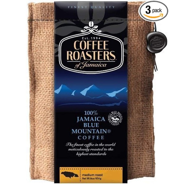 Coffee Roasters of Jamaica - 100% Jamaica Blue Mountain Coffee (3 - 16oz bags)