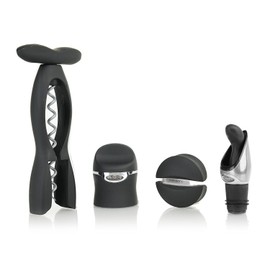 Rabbit 4 Piece Wine Tool Kit (Velvet Black)