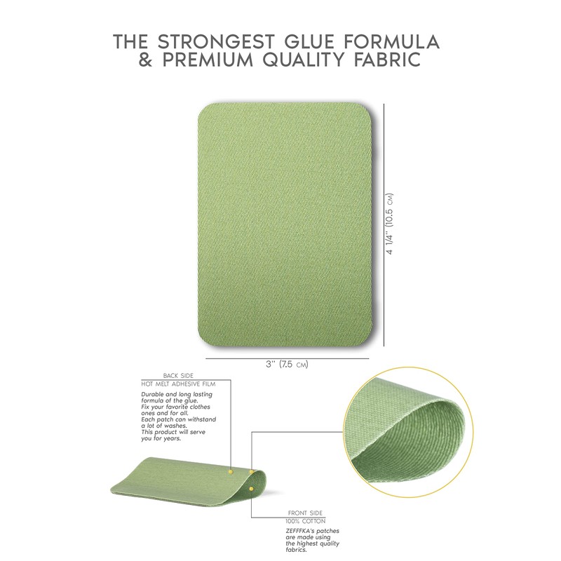 ZEFFFKA Premium Quality Fabric Iron-on Patches Inside & Outside Strongest