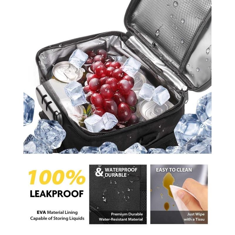 Insulated Lunch Bag with Combination Lock - Durable Leakproof Soft