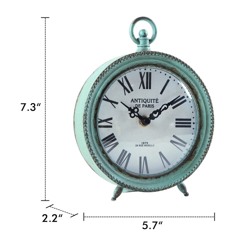 NIKKY HOME Antique Table Clock Silent Non-Ticking, Shelf Desk Top