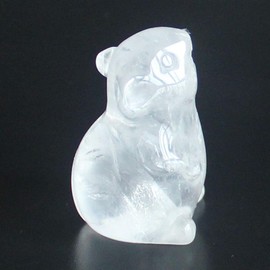 HLbshi Hand Carved Mixed Gemstone Crystal Mouse Rat mice Figurine Animal Carving Statue Office Home Decor 1.5'' (White Quartz)