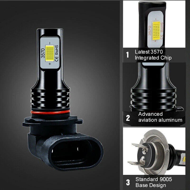 SHENKENUO 2Pcs 8000K Blue 9005 LED Headlight Bulbs High Low